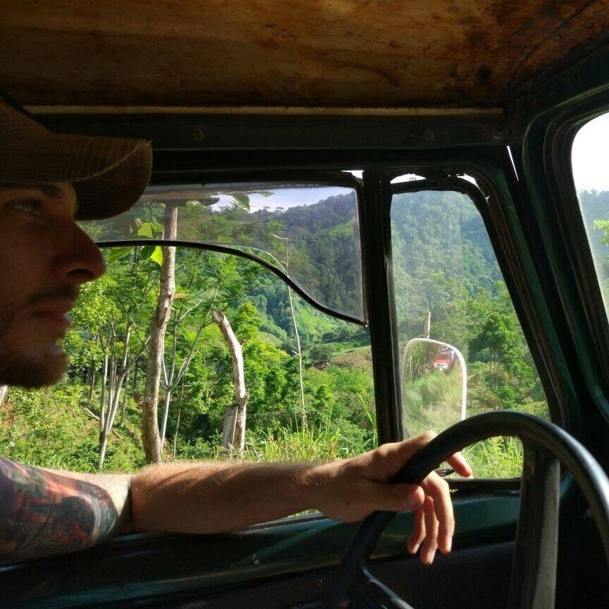 Jason driving through the Costa Rican countryside