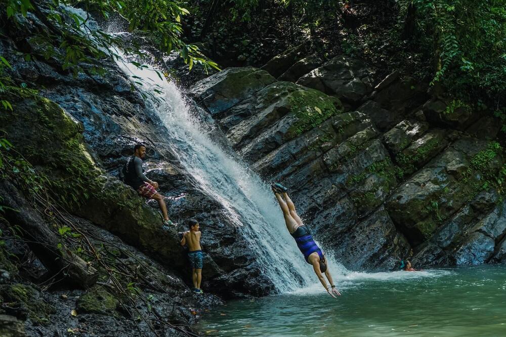 Waterfall Three Beach Caves — Manuel Antonio, Costa Rica